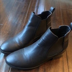 Steve Madden Black Leather Boots 9.5